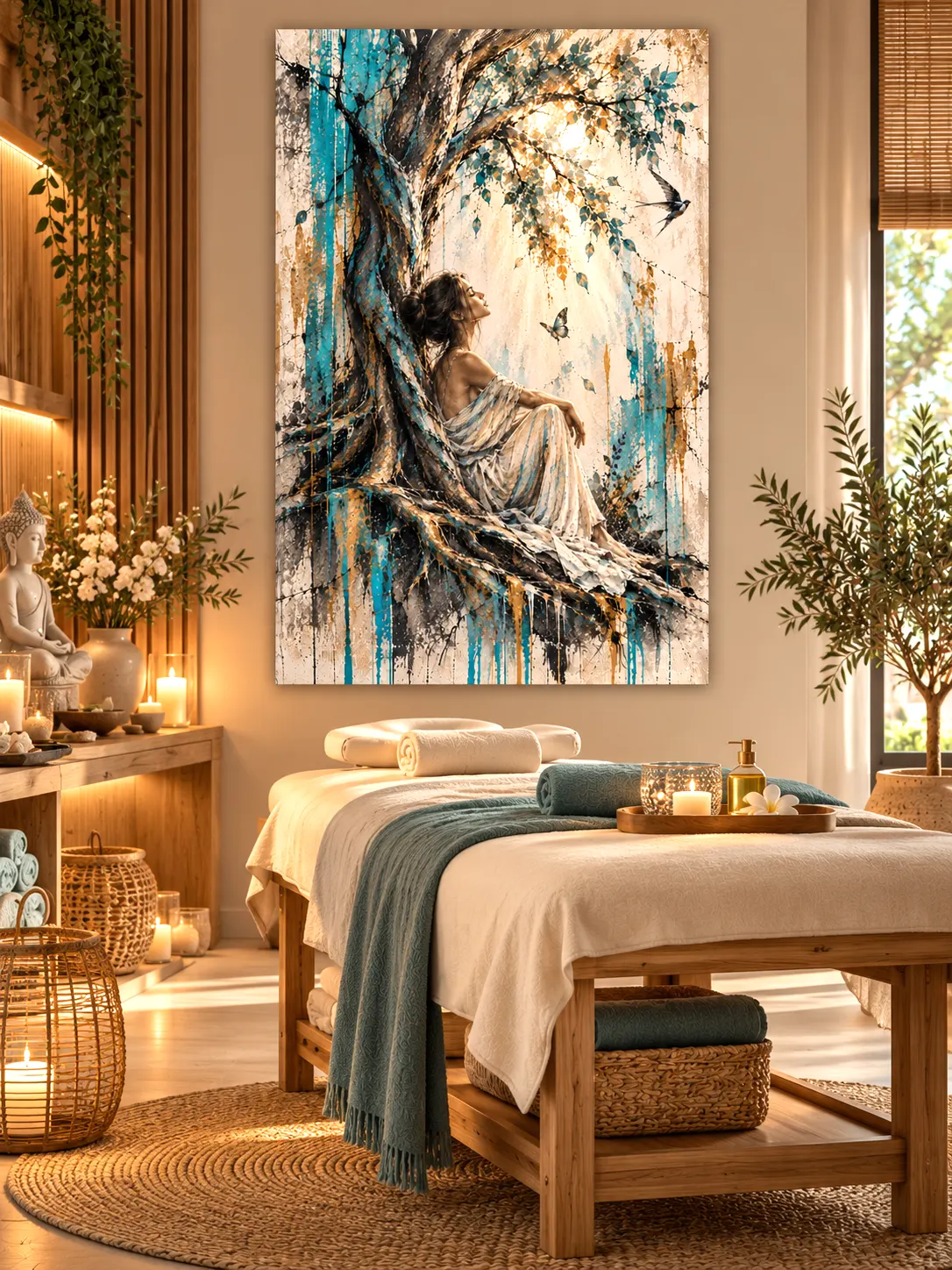 Tableau L’Envol dans un salon de massage et espace bien-être