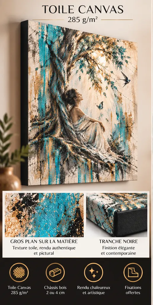 L’Envol sur Toile Canvas 285 g/m² avec tranche noire