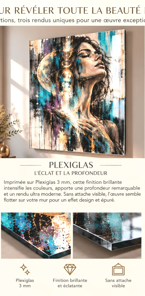 Inner Light sur Plexiglas 3 mm brillant sans attache visible