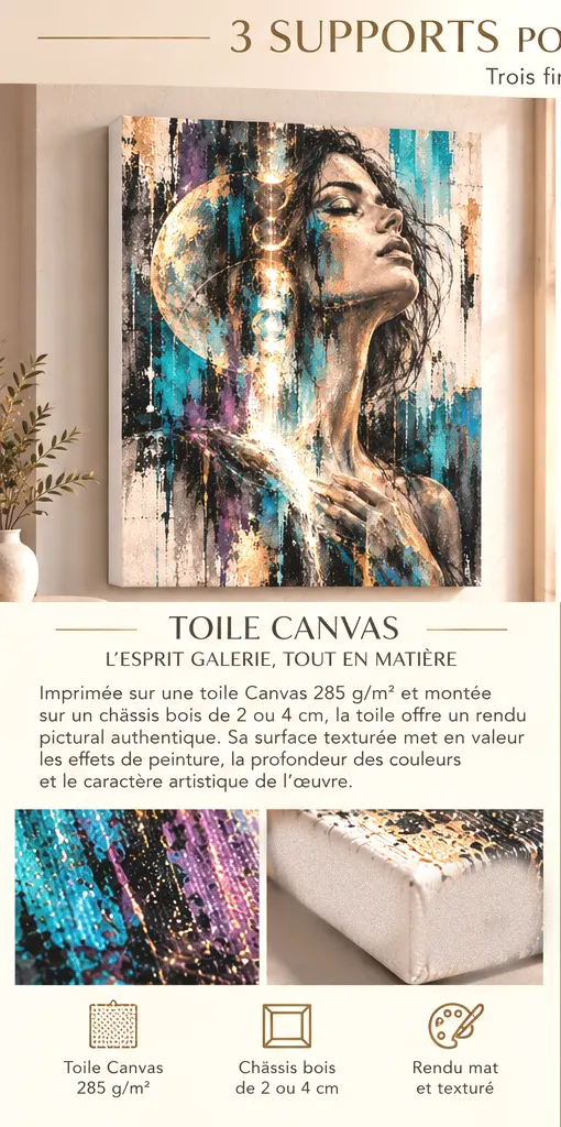 Inner Light sur Toile Canvas 285 g/m² avec tranche blanche