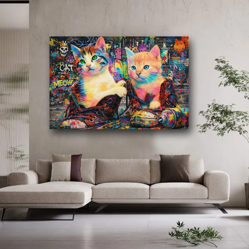 Chats street art sur toile HD