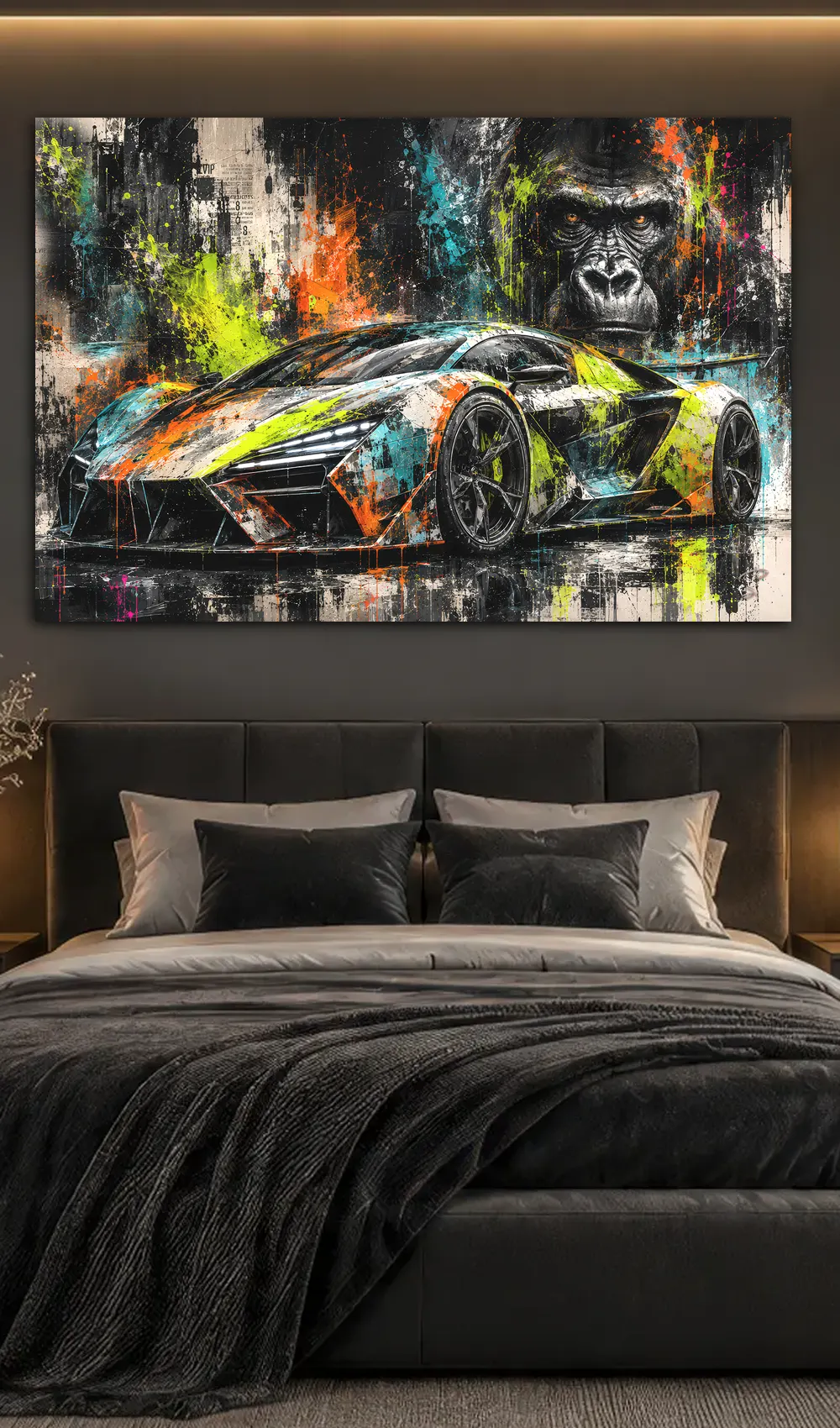 Tableau Primal Velocity sur support premium – art automobile LVIP