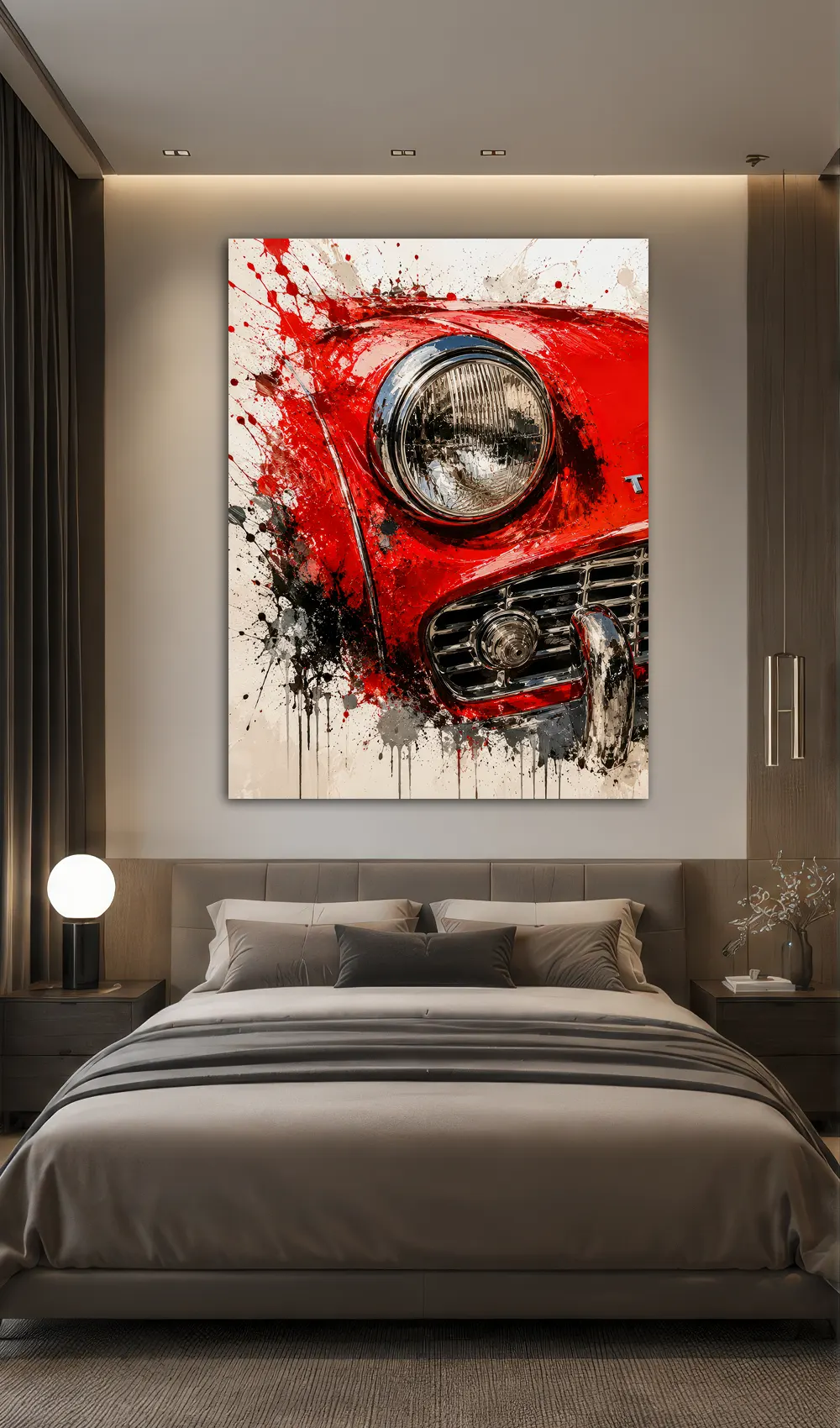 tableau-abstrait-triumph-tr3-red