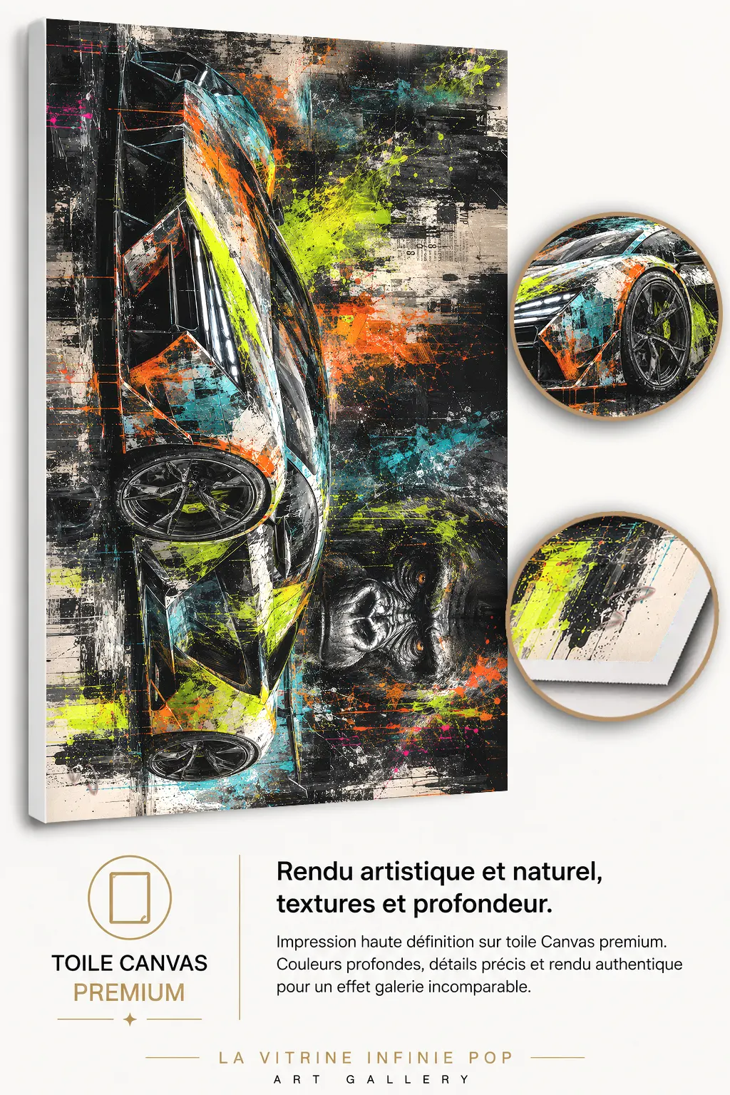 Primal Velocity tableau automobile sur Plexiglas 3 mm brillant