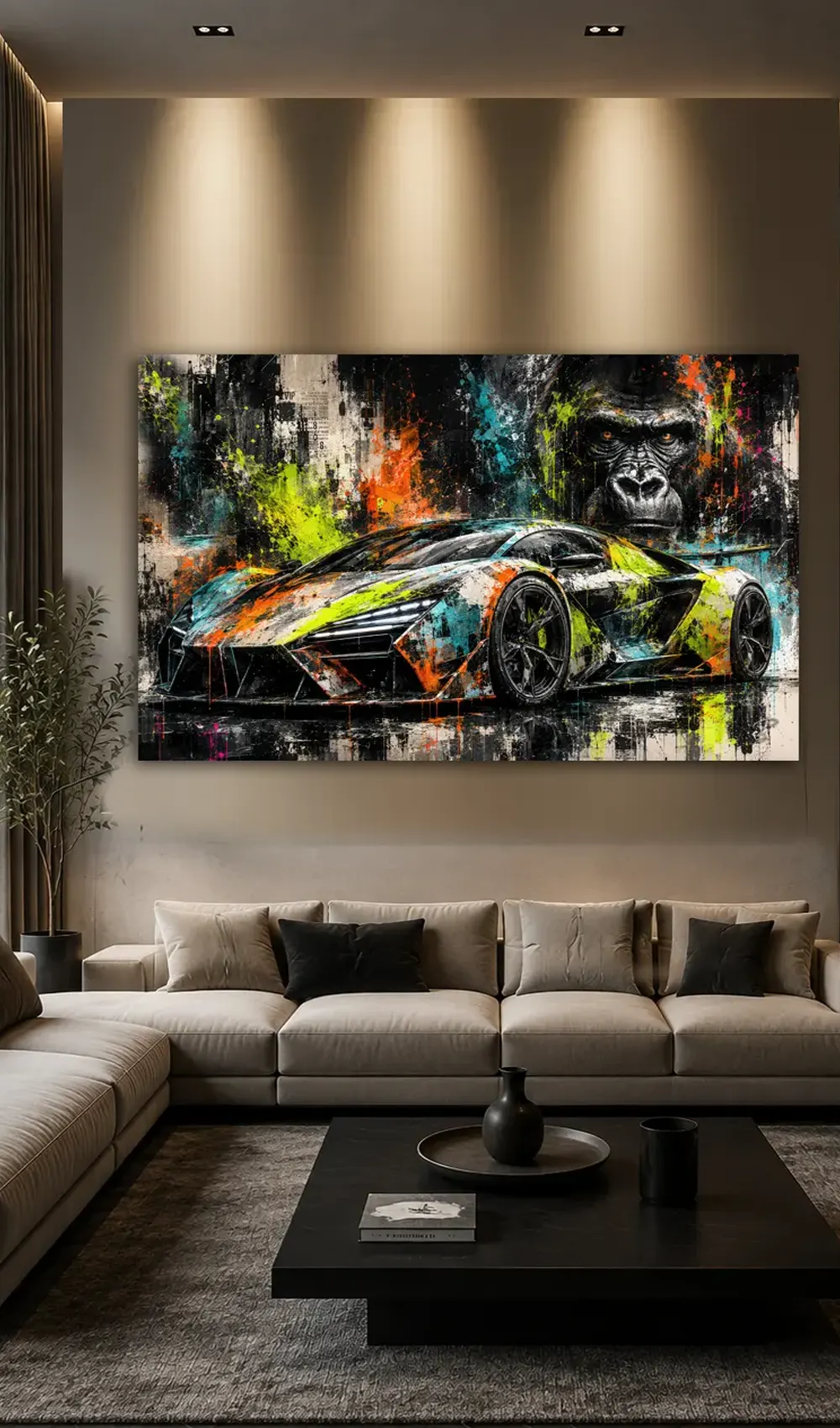 Tableau Primal Velocity sur support premium – art automobile LVIP