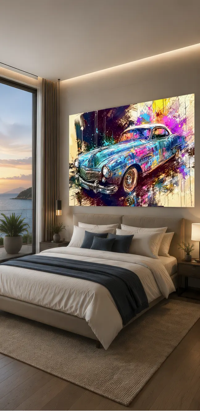 tableau-abstrait-pop-art-cadillac