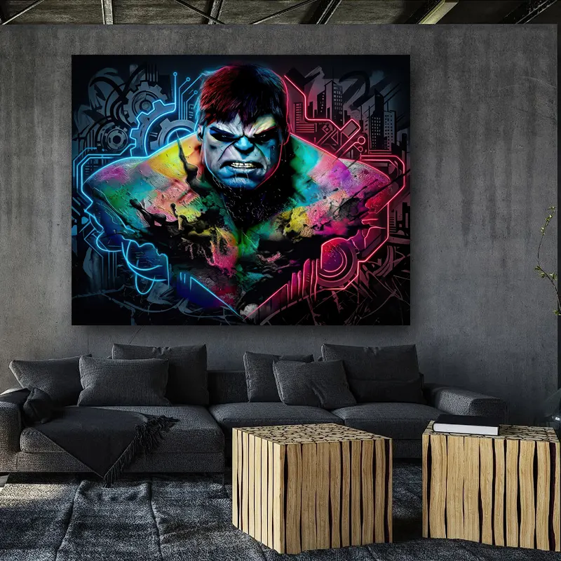 Tableau Hulk Pop Art techno