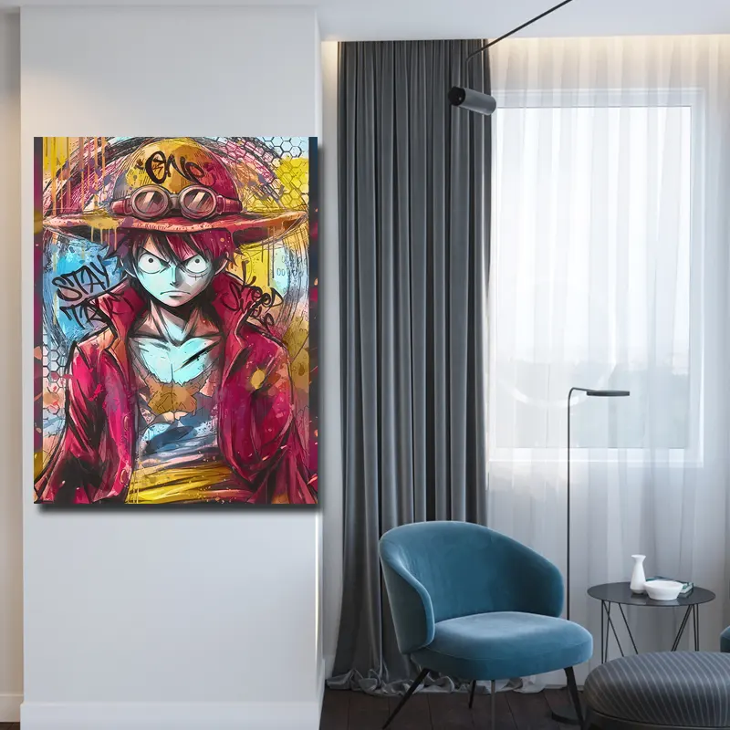 tableau-luffy-one-piece-street-art-impression HD