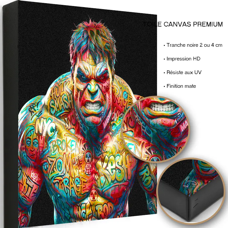 oTableau Hulk imprimé sur toile canvas premium