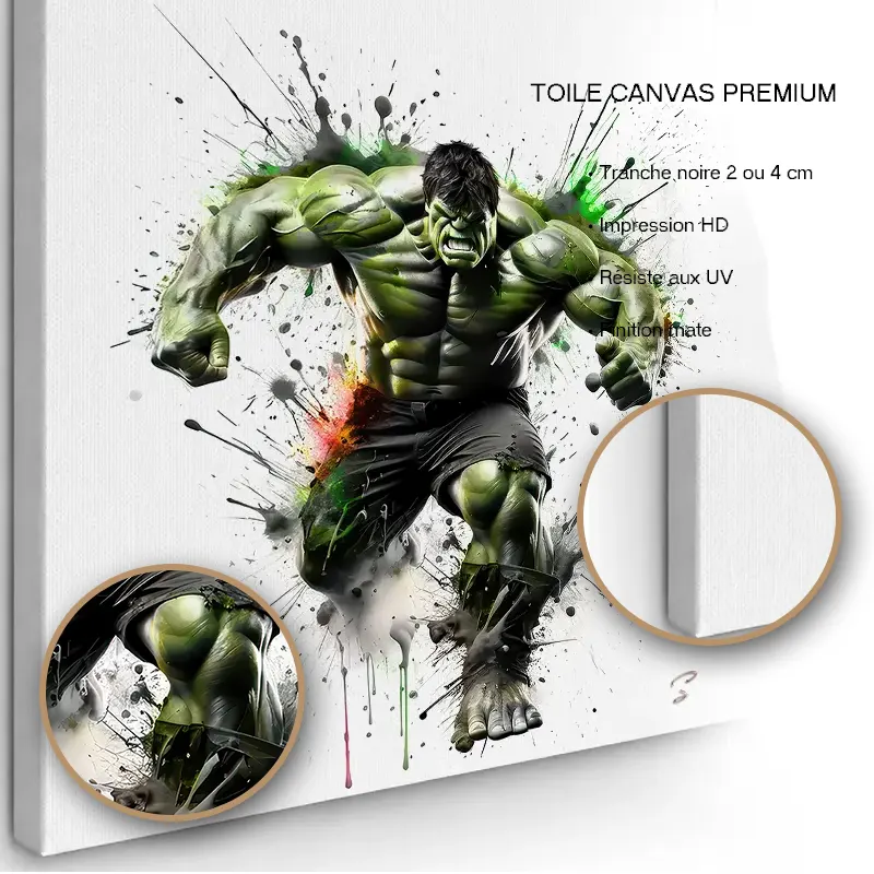 oTableau Hulk imprimé sur toile canvas premium