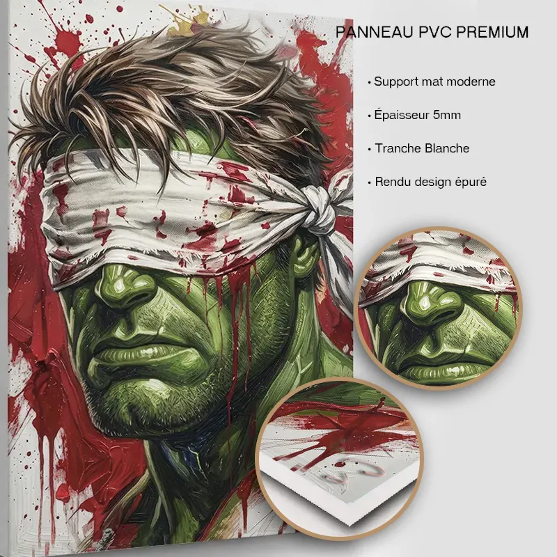 Tableau Hulk sur panneau PVC rigide premium