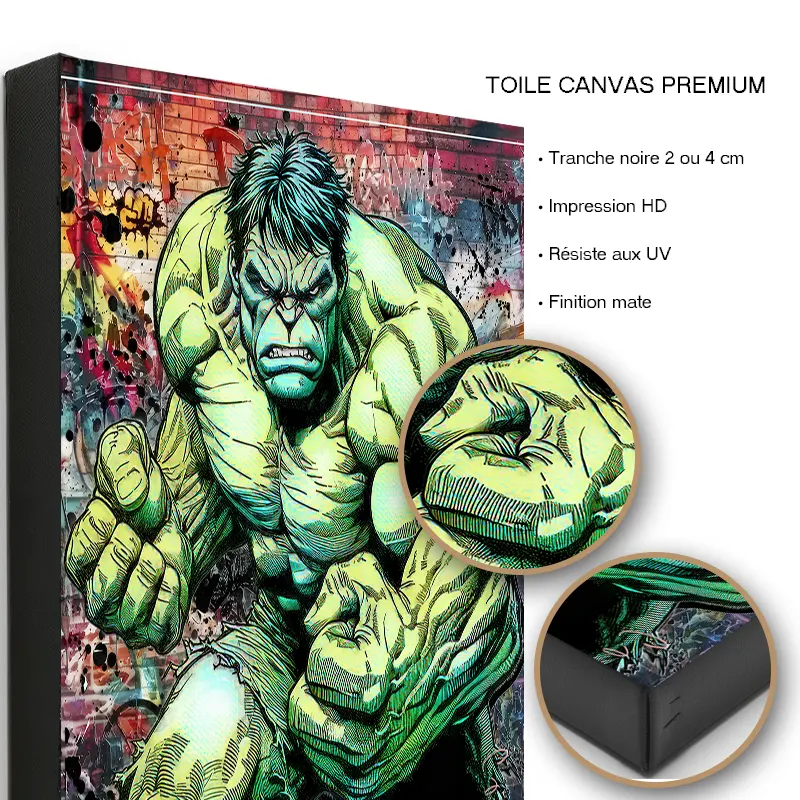 oTableau Hulk imprimé sur toile canvas premium