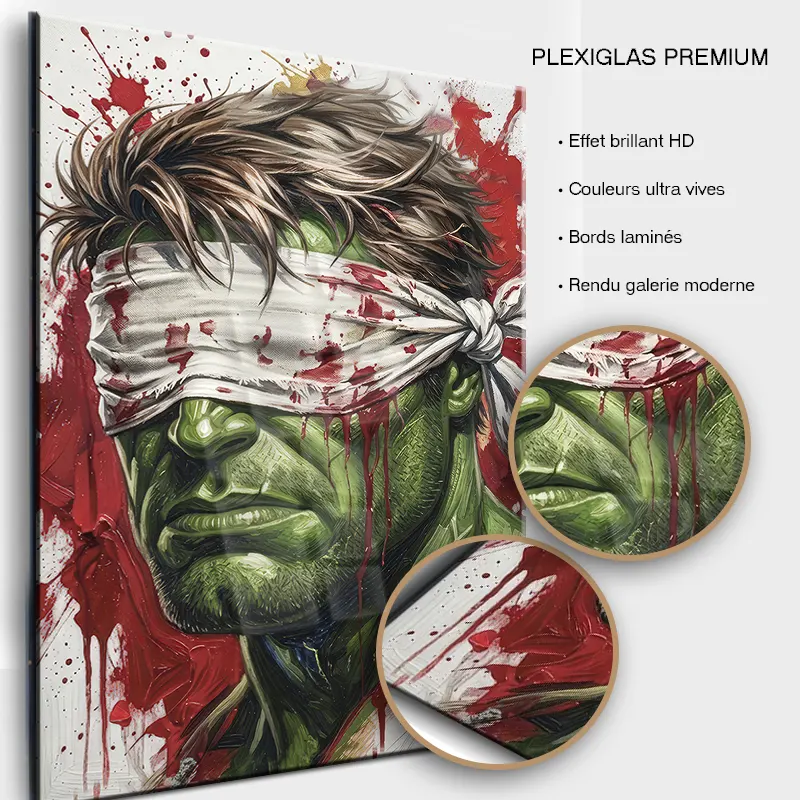 Tableau Hulk sur plexiglas brillant premium