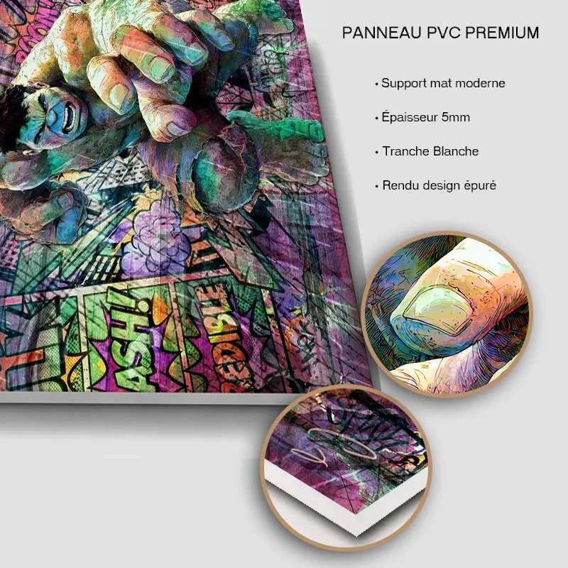 Tableau Hulk sur panneau PVC rigide premium