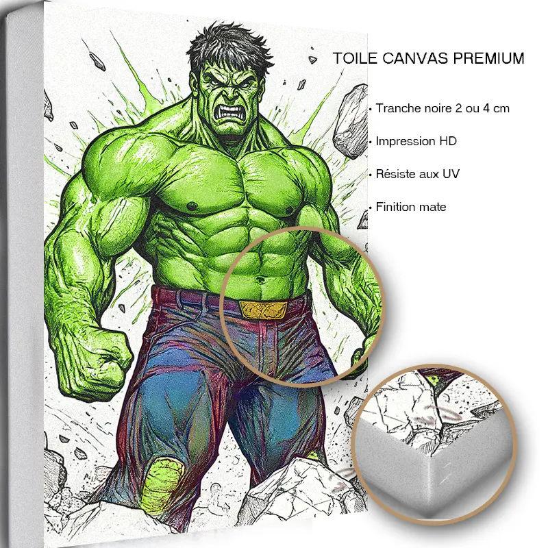 oTableau Hulk imprimé sur toile canvas premium