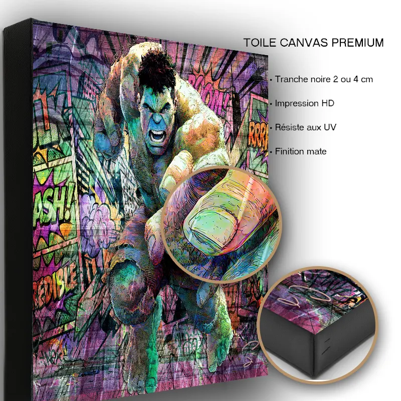 oTableau Hulk imprimé sur toile canvas premium