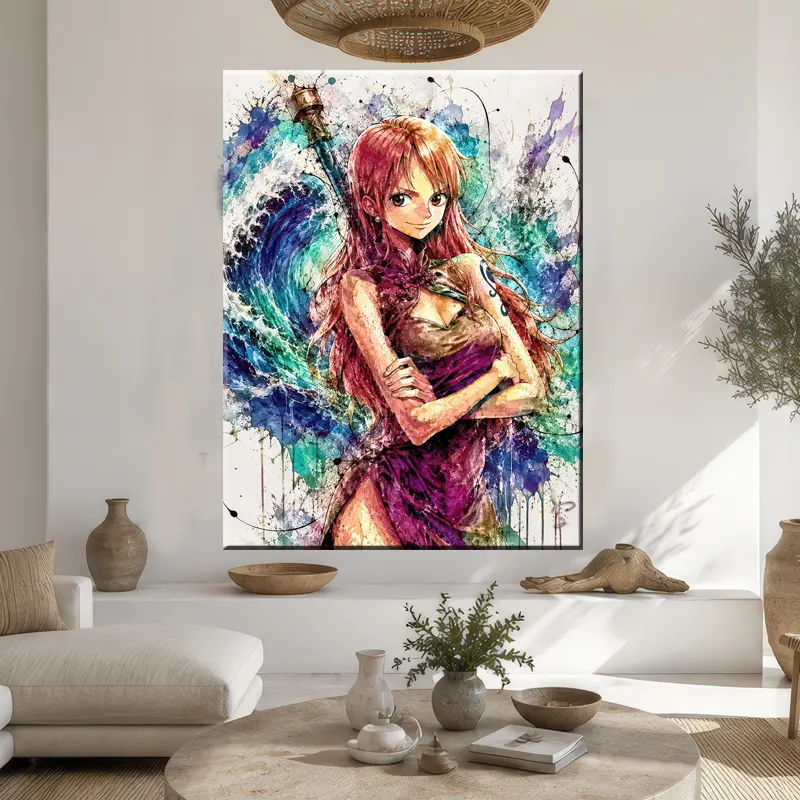 Tableau tableau-nami-pop-art-villa-ibiza Premium dans un appartement scandinave lumineux