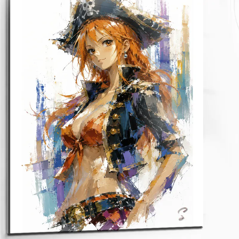 tableau-nami-pirate-premium-one-piece-pop-art One Piece Pop Art duo manga sur panneau PVC premium finition mate.