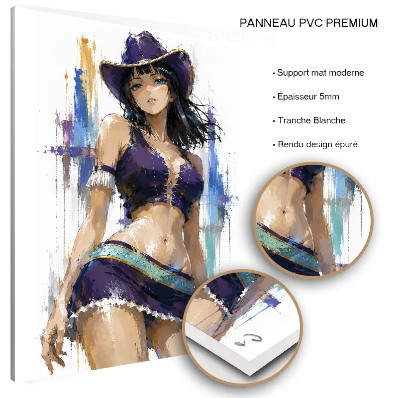 tableau-nico-robin-one-piece-pop-art- One Piece Pop Art duo manga sur panneau PVC premium finition mate.