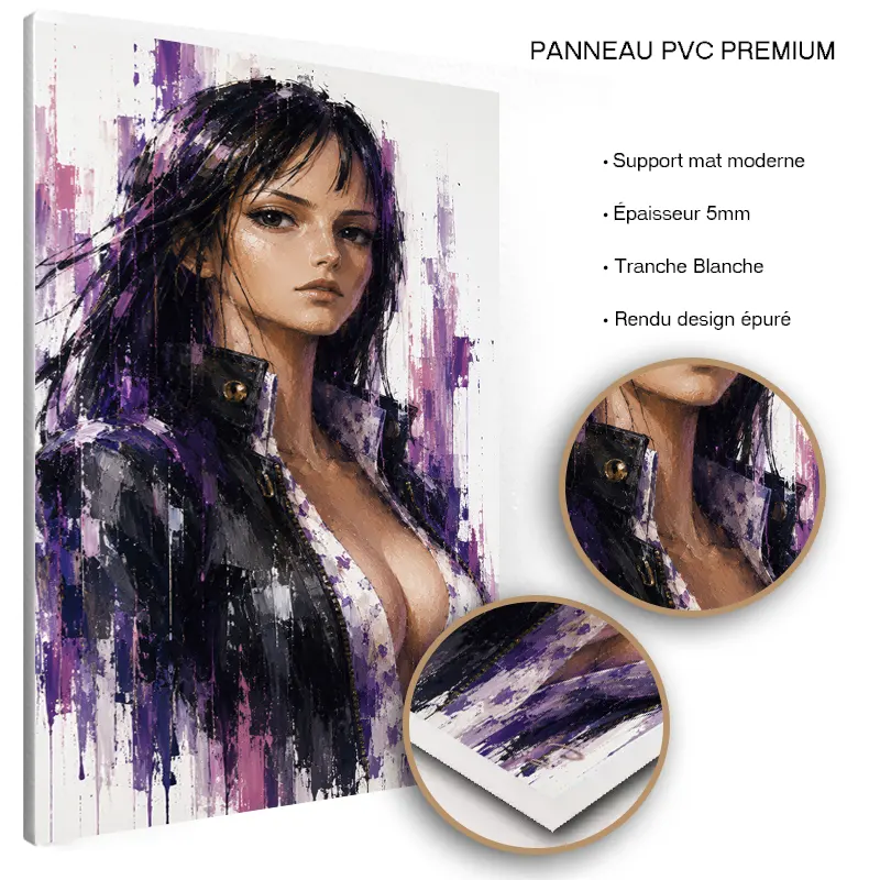 tableau-nico-robin-one-piece-pop-art- One Piece Pop Art duo manga sur panneau PVC premium finition mate.
