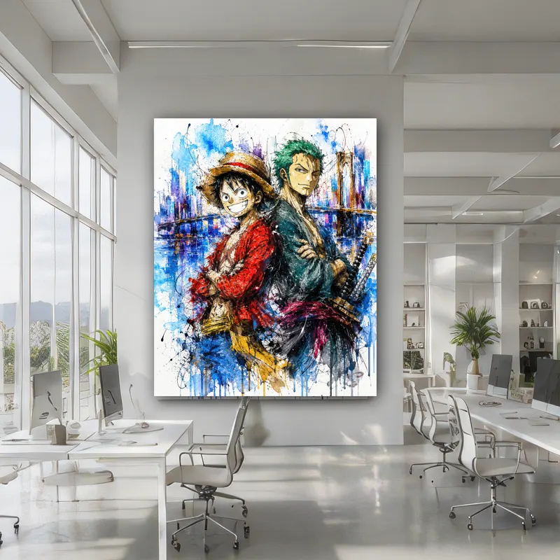 TableauTableau Luffy et Zoro One Piece Pop Art duo manga