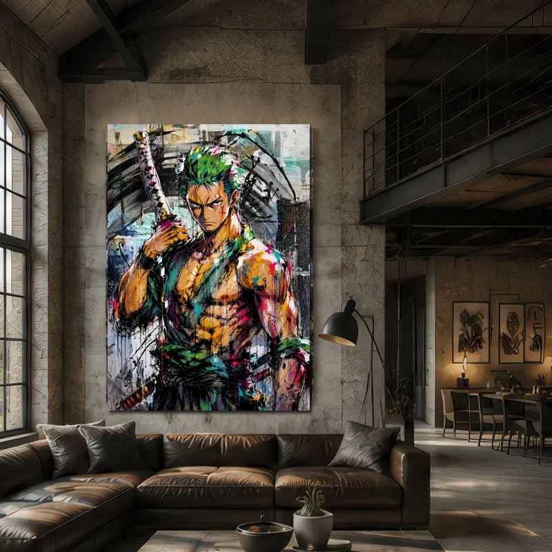 tableau-zoro-one-piece-street-art-sabreur