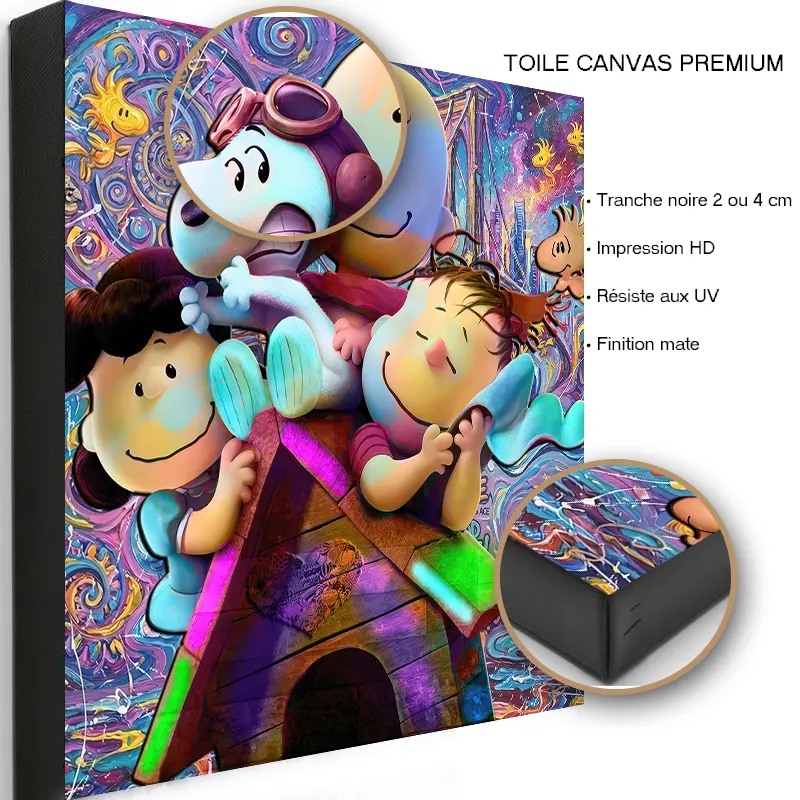 Tableau Snoopy Pop Art imprimé sur toile canvas premium.