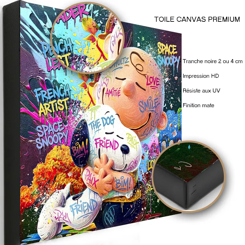 Tableau Snoopy Pop Art imprimé sur toile canvas premium.