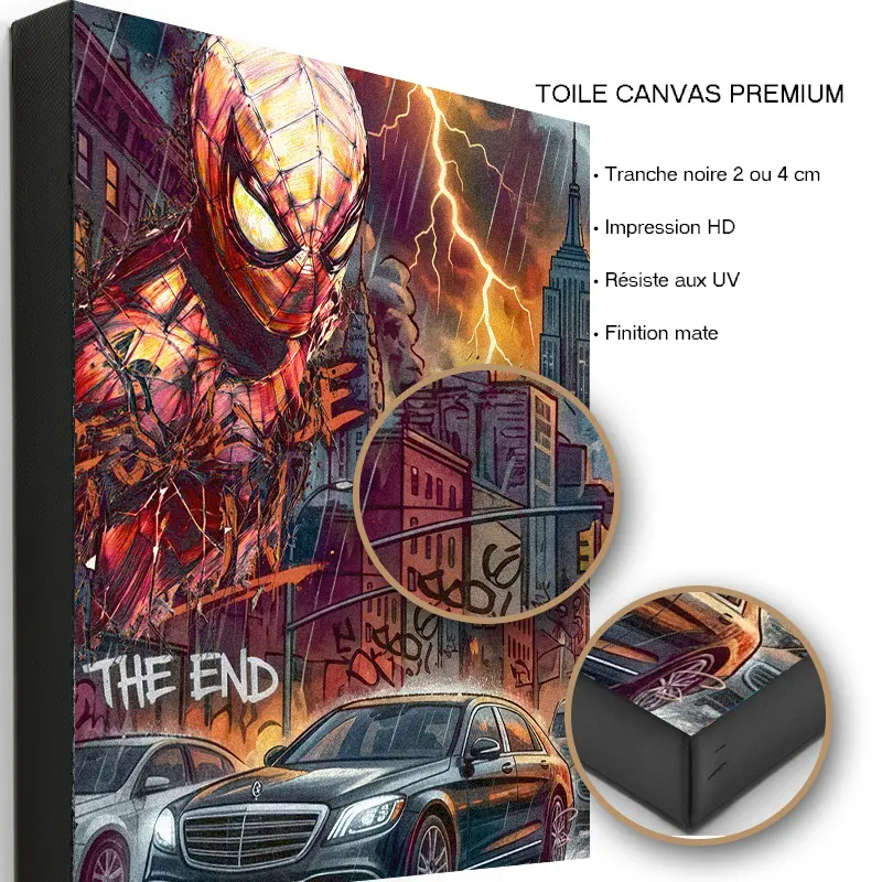 Tableau Spider-man imprimé sur toile canvas premium