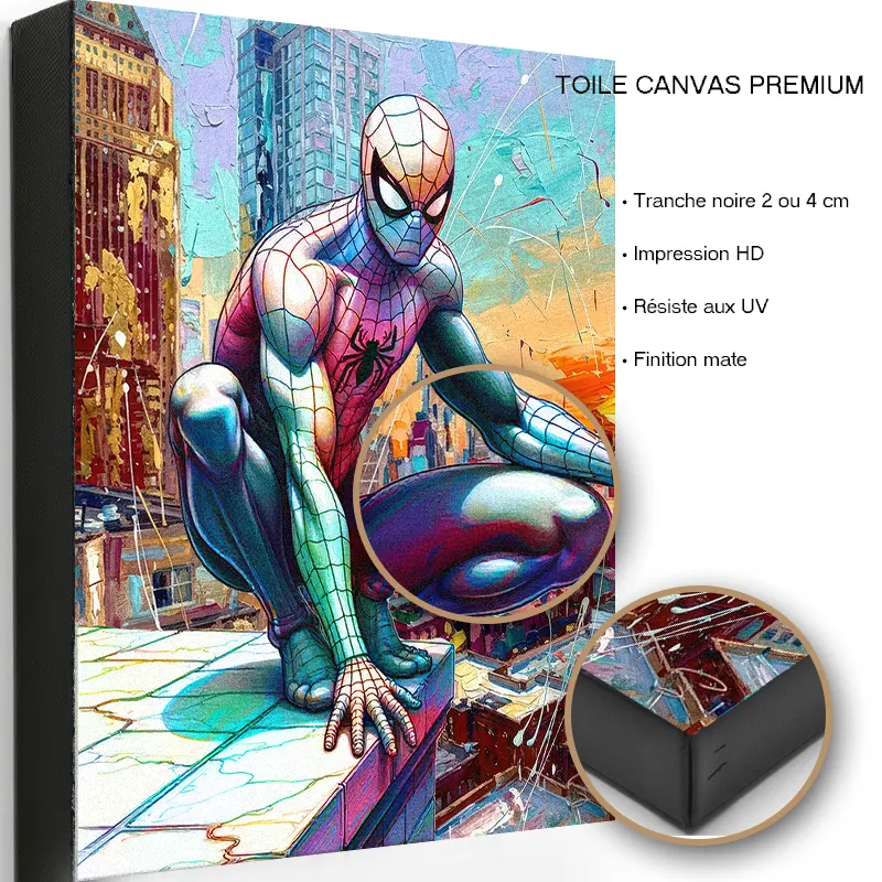 Tableau Spider-man imprimé sur toile canvas premium