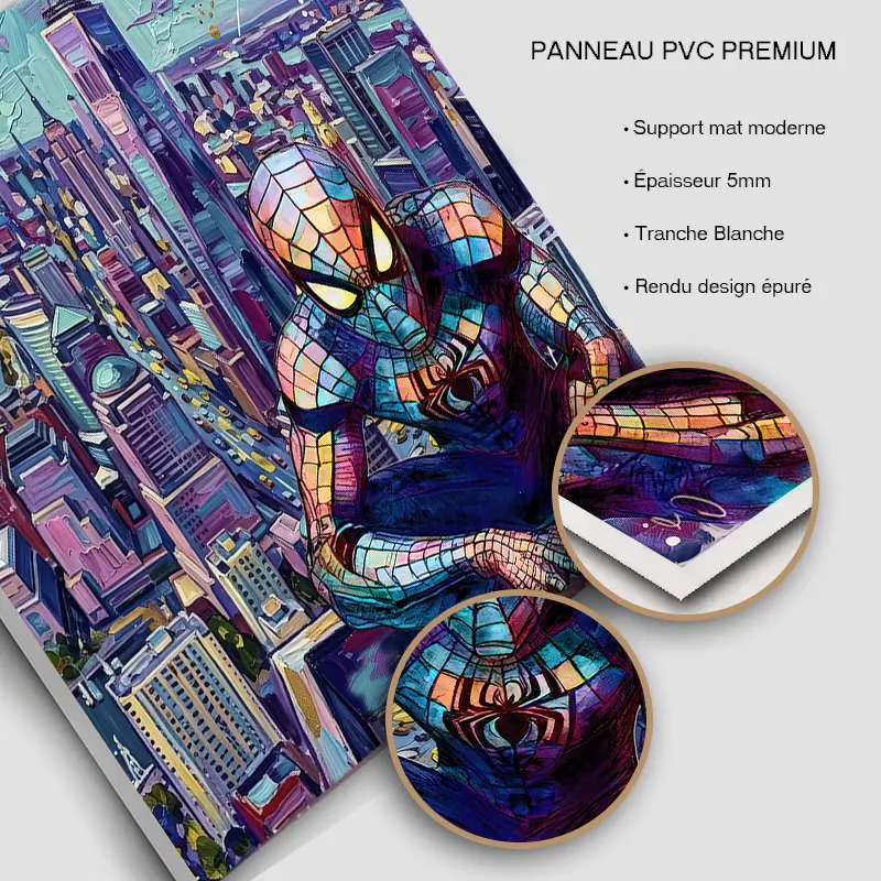 Tableau spider-man sur panneau PVC rigide premium