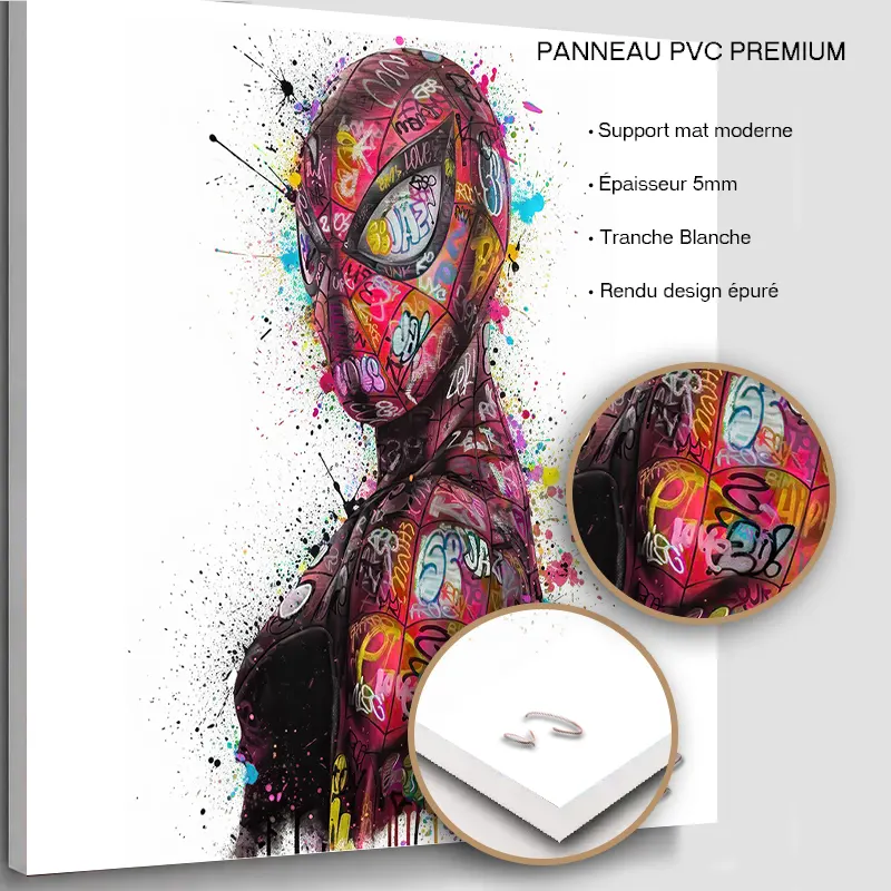 Tableau spider-man sur panneau PVC rigide premium