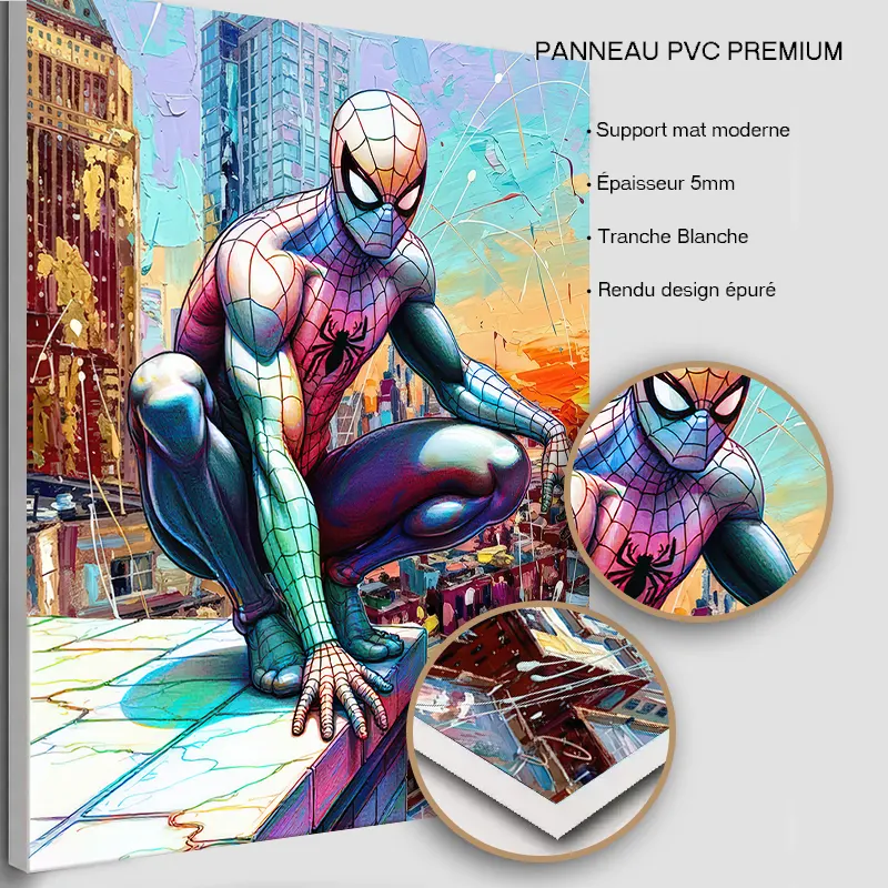 Tableau spider-man sur panneau PVC rigide premium