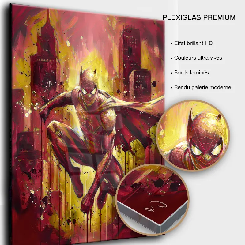 Tableau street art spider-mansur plexiglas brillant premium