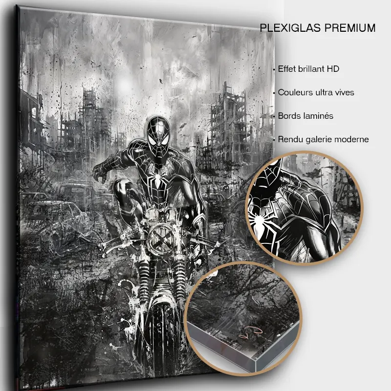 Tableau street art spider-mansur plexiglas brillant premium