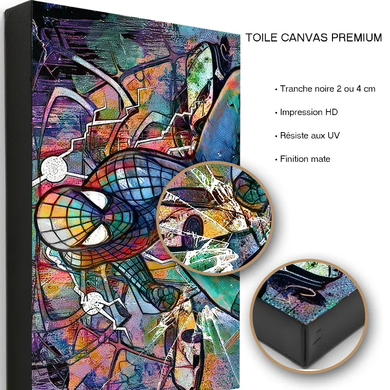 Tableau Spider-man imprimé sur toile canvas premium