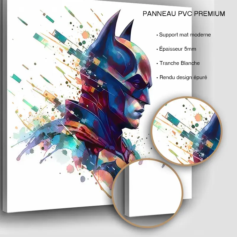 Tableau pop art batman profil  sur pvc