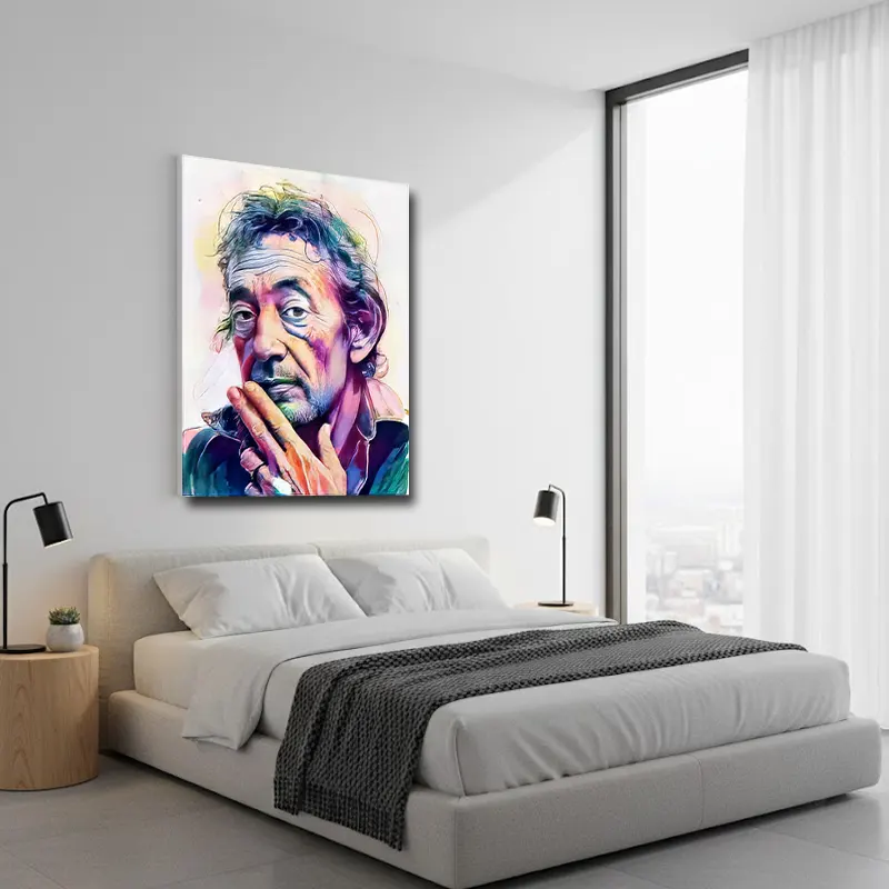 tableau pop art serge gainsbourg smoke portrait artistique