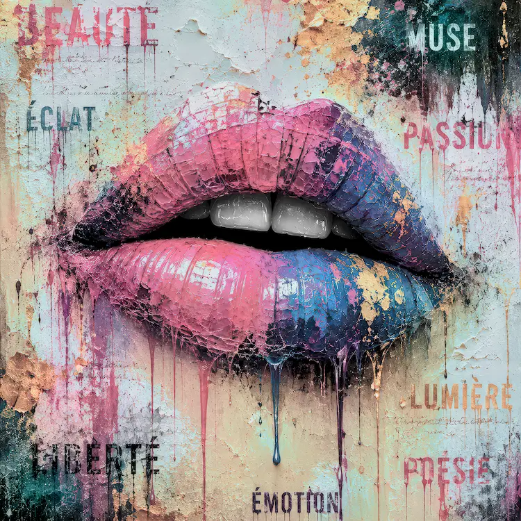 Tableau lèvres Pop Art coloré – LVIP
