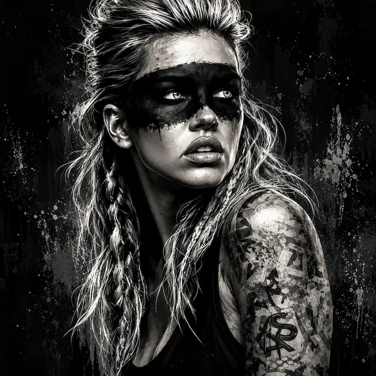 Tableau portrait femme noir et blanc contemporain – LVIP