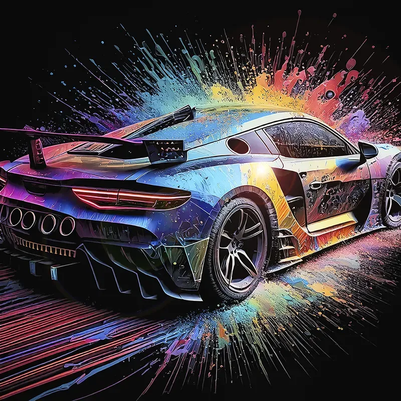 super bolide pop art sur toile