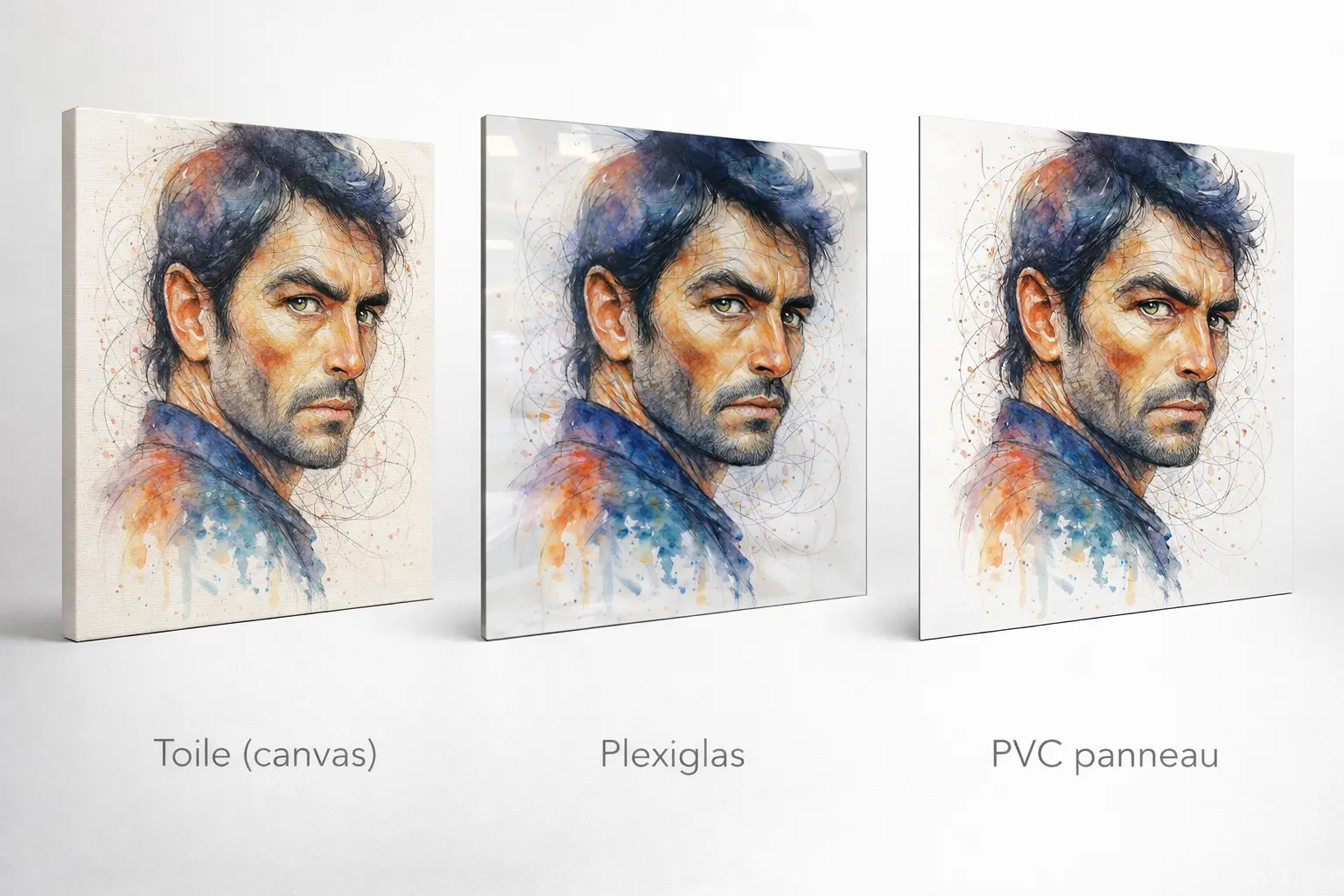 Oeuvres LVIP supports toile, plexiglas et pvc