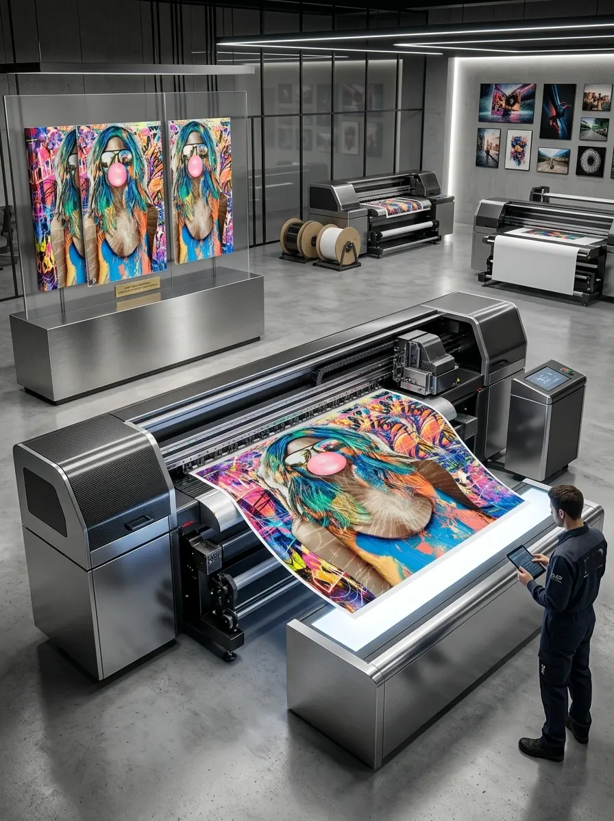 décoration murale pop art femme chewing gum imprimante XXL