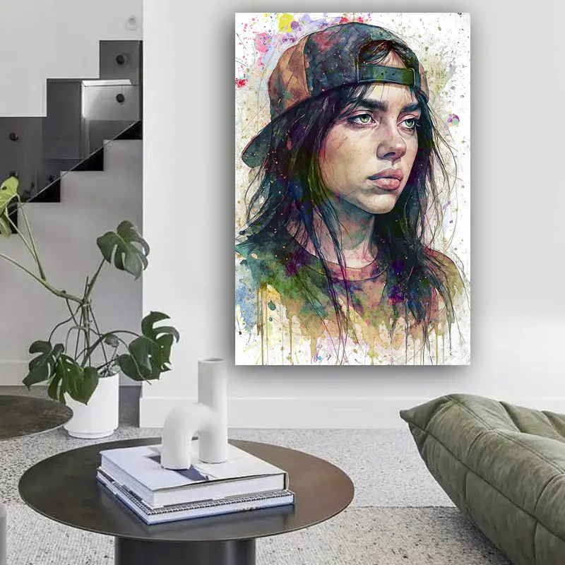 tableau Billie Eilish art contemporain décoration murale