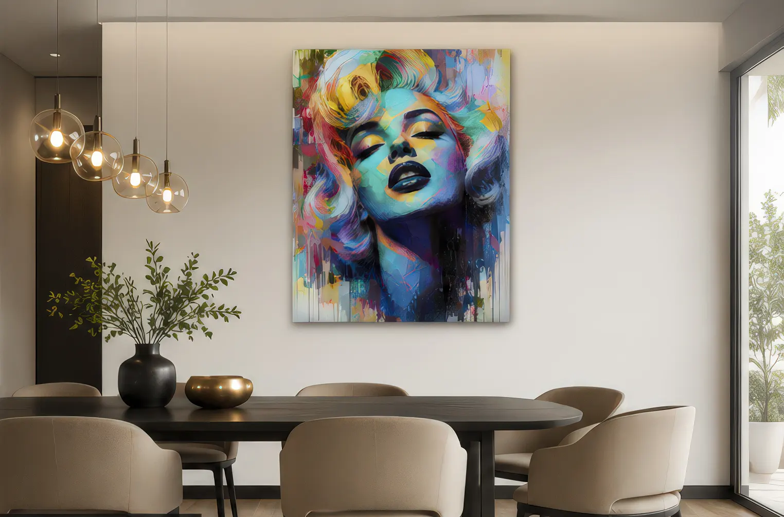 tableau-marylin-monroe-glamour-pop-art-salle-à-manger-design