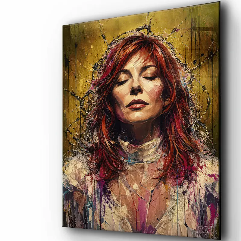 Portrait portrait-mylène-farmer-pop-art sur Plexiglas brillant finition galerie
