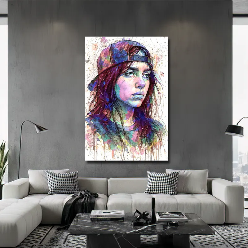 tableau-portrait-coloré-arc-en-ciel