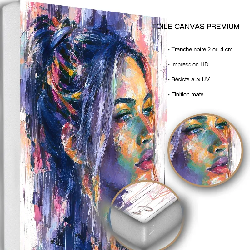tableau-portrait-coloré-pop-art- canvas premium.