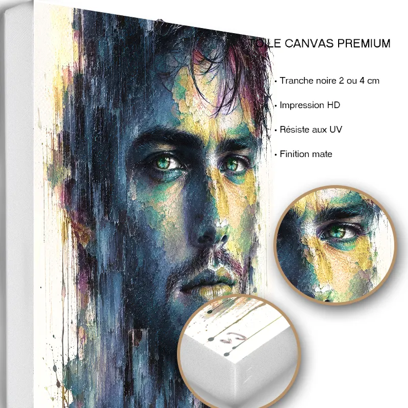 tableau-portrait-coloré-pop-art- canvas premium.