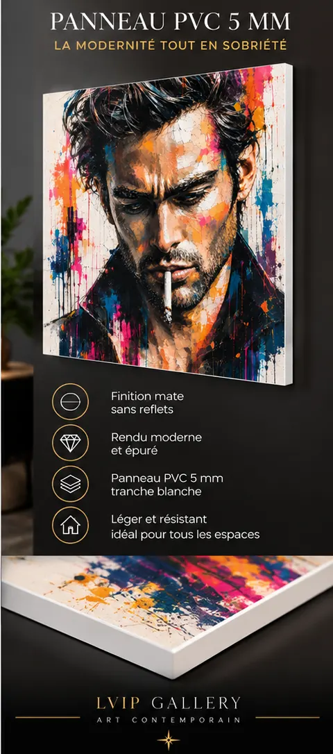 Tableau homme Pop Art sur Toile Canvas Plexiglas et panneau PVC
